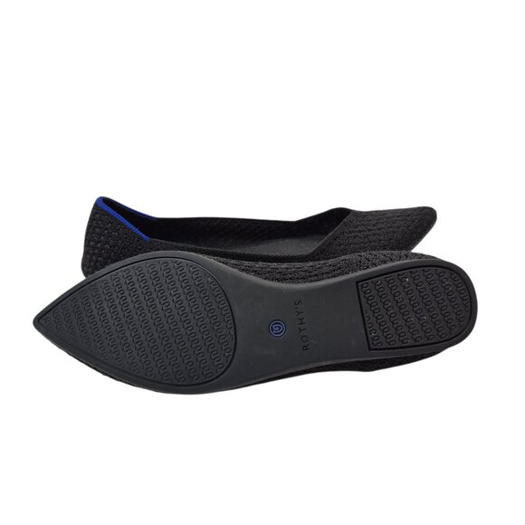 Rothys Womens The Point Flats Size 9 Black Mesh Knit Comfort Classic Career - Picture 5 of 9